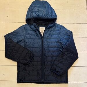 GAP Navy Quilted Hooded Jacket